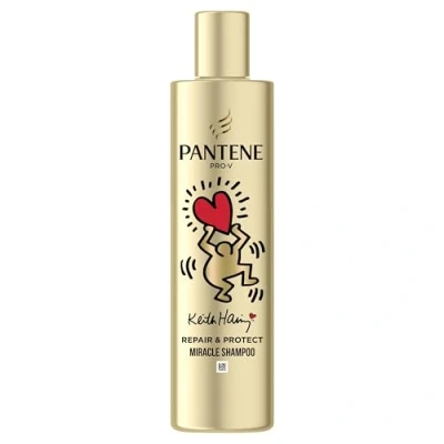 Image de Pantene PRO V x Keith Haring Art Collection Repair &amp; Protect Shampoing Miracle 250ml pour Cheveux Fragiles et Abîmés, Formule avec Technologie Active Nutri Plex, Aide à Réparer les Secs