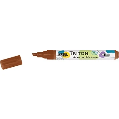 Image de Kreul 17812 Triton Acrylic Marker edge, brun oxyde foncé, pointe biseautée, épaisseur de trait env. 1 à 4 mm, marqueur acrylique pour décorer le papier, bois, la pierre et bien plus encore