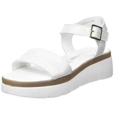 Image de MARCO TOZZI Femme Damen 2 28780 20 Sandale cale, Blanc, 38 EU