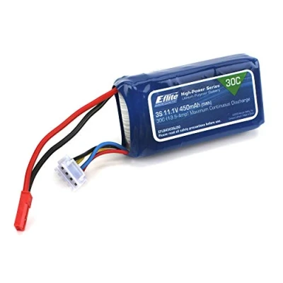 Image de E flite 450mAh 3S 11.1V 30C LiPo 18AWG JST EFLB4503SJ30 Battery
