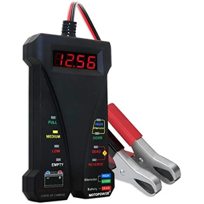 Image de MOTOPOWER MP0514A UK Testeur de Batterie numérique 12 V Voltmètre alternateur Système Charge Analyseur avec écran LCD et indicateur LED