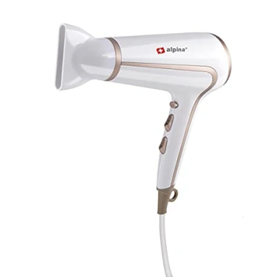 Image de alpina Sèche cheveux Séche à plusieurs niveaux 1600 2000 W Blanc/Or rose