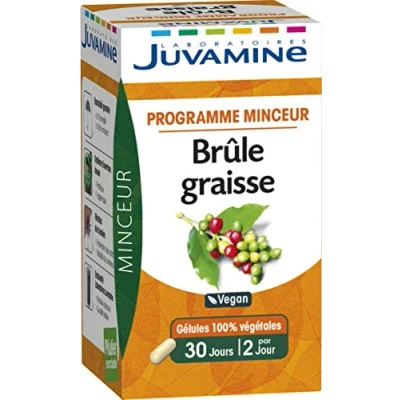 Image de JUVAMINE Brûle Graisse Programme Minceur Thé vert, Kola et Café Vert Vegan Aide au Contrôle Général du Poids Contribue à Tonifier l&#039;Organisme 60 Gélules Fabriqué en France