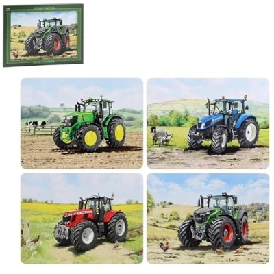 Image de The Leonardo Collection Lot de 4 Sets Table antidérapants et lavables en Forme tracteurs pour Salle à Manger, faciles Nettoyer Entretenir