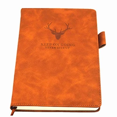 Image de Carnet de Notes Classique Papier à Rayures Journal Couverture Rigide, 8,3 &quot;x 5,7&quot;, 360 pages,Parfait pour le bureau Accueil École Rédaction professionnelle et prise notes(A5,marron)