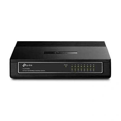 Image de TP Link TL SF1016D 16 Port 10/100 Mbps Desktop Ethernet Switch/Hub, Splitter, Plug &amp; Play, no configuration required, Black