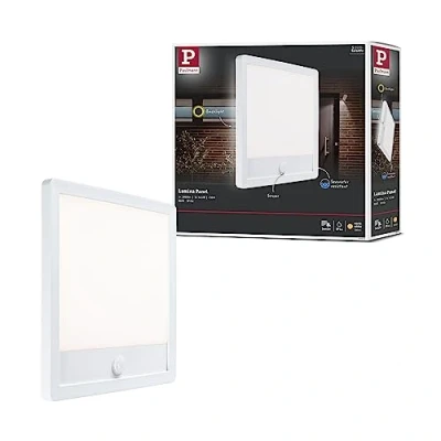 Image de Paulmann 94663 luminaire d&#039;extérieur LED Panel Lamina détecteur de mouvement IP44 carré incl. 1x14,5W Blanc chaud panneau ext. plastique 3000K
