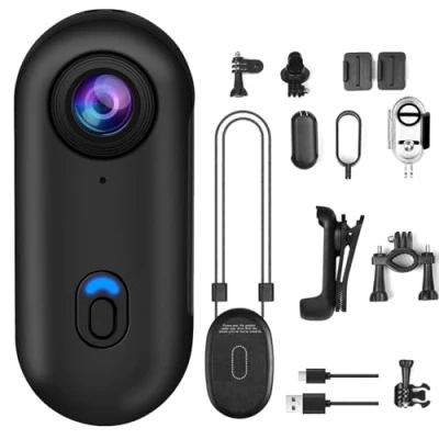 Image de OBEST caméra d&#039;action sous Marine 360 1080P 30 m/98 ft étanche WiFi Grand Angle 120 POV Mains Libres, Bodycam, de Casque pour vélo, Moto