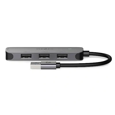 Image de Nedis CCGB61210GY01 hub &amp; concentrateur USB 3.2 Gen 1 (3.1 1) Type A 0 Mbit/s Gris Neuf