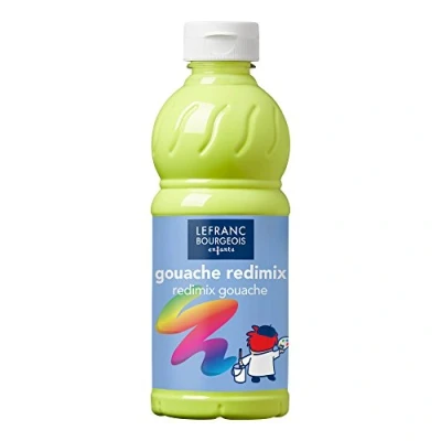 Image de Lefranc Bourgeois Gouache liquide Redimix pour enfants Bouteille 500ml Jaune fluo