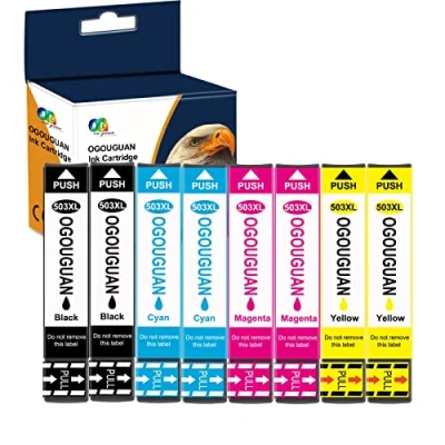 Image de OGOUGUAN 503XL Cartouches d&#039;encre Compatible pour Epson 503 XL Expression Home XP 5200 5205 XP5200 XP5205 Workforce WF 2960 2965 WF2960 WF2965 2960DWF 2965DWF (8 Paquets)