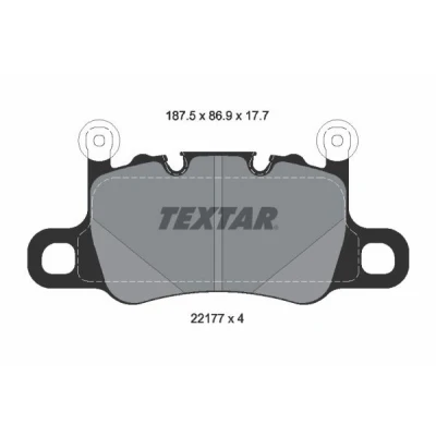Image de TEXTAR 2217701 Jeu de plaquettes frein préparé pour indicateur d&#039;usure avec masses d&#039;équilibrage PORSCHE: 718 Cayman Coupe, Boxster Spyder