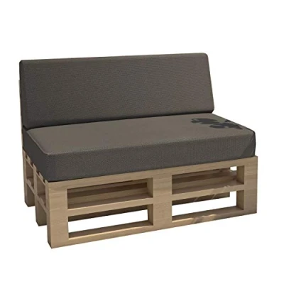 Image de chilly pilley Coussin De Palette EU Impermeable Jardin Intérieur Extérieur Lavable Amovible Siège Dos (2er Set, Gris)