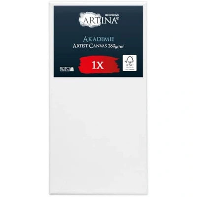 Image de Artina Canvas Toile Peinture 50x100 cm Tableau Châssis Entoilés en Bois FSC© a Peindre Blanche 100% Coton 280g/m² Toiles à Stable Akademie