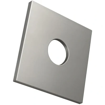 Image de M10 Rondelles à plaque carrée, rondelle rectangulaire avec trou rond, robuste galvanisée zinguée pour boulons/écrous de 10 mm DIN436 (paquet 10)