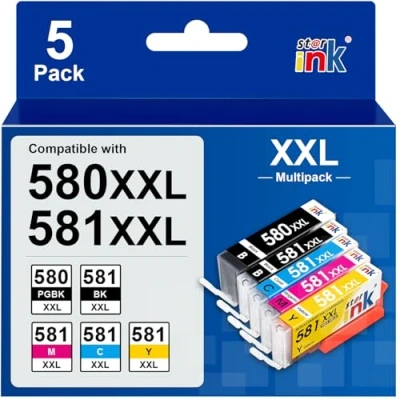 Image de starink PGI 580 CLI 581 XXL Remplacement pour Canon Cartouches d&#039;encre Multipack, Compatible Pixma TR7550 TS6150 TS6151 TS6250 TS6350 TS6351 TS705 TS8150 TS8151 TS8350