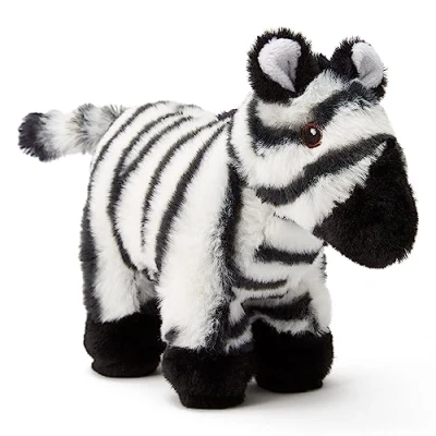 Image de Zappi Co Peluche 100% recyclée, Zèbre (23cm de Long) Douce, câline, écologique Collection Jouets en pour Nouveau né Premier Enfant