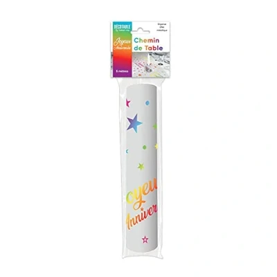 Image de SV SURPRISEZ VOUS Chemin DE Table Joyeux Anniversaire Multicolore