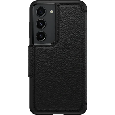Image de OtterBox Étui Portefeuille en Cuir véritable pour Galaxy S23 Strada Series Shadow (Noir), Porte Cartes