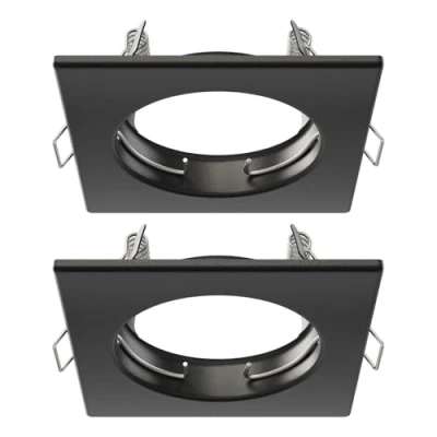 Image de ledscom.de 2 cadres d&#039;encastrement au plafond RIR, anguleux, noir mat