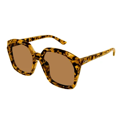 Image de Chloé Femme CH0280S 007 Lunettes de soleil Acétate Havane Marron Carré