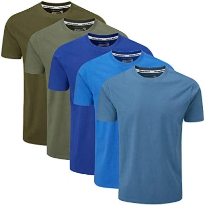 Image de Charles Wilson Pack de 5 T Shirts Unis à Col Rond (L, Horizon)