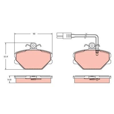 Image de TRW GDB2396 Jeu de plaquettes frein contact signal d&#039;usure inclus