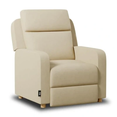 Image de Nalui Fauteuil Relax Salon Manuel (77x87x95cm) avec Repose Pied et Structure Renforcée, Supporte jusqu&#039;à 150kg. Inclinable 160º, Rembourré en Tissu Beige