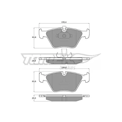 Image de TOMEX brakes TX 13 18 Jeu de plaquettes frein Essieu avant préparé pour indicateur d&#039;usure BMW: 5 Berline, Touring