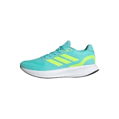 Image de adidas Homme Runfalcon 5 Running Shoes Chaussures de Course, Flash Aqua Lucid Lemon Core Noir, 47 1/3 EU