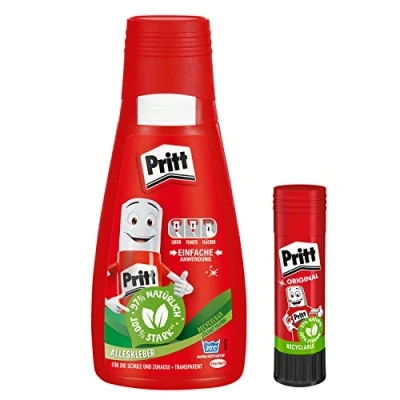 Image de Pritt colle universelle Pritt, liquide à séchage rapide et application facile pour l&#039;école les loisirs, set de 100 g bricolage 11 bâton Stick