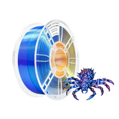 Image de iBOSS Soie Tricolore PLA+ Filament 1.75mm, Brillance soyeuse, High Tenacity, FDM Imprimante 3D, Précision Dimensionnelle +/ 0.02mm, 1KG Bobine (2.2 LBS), Silk Rouge Bleu et Or