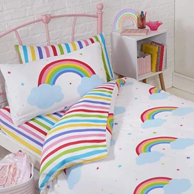 Image de Rapport Ciel Arc en Housse de Couette et Taie d&#039;oreiller pour Tout Petits