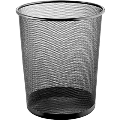 Image de Helit the circle network H2518595 Corbeille à papier 15 l (Ø x H) 265 mm 280 métal noir 1 pc(s)