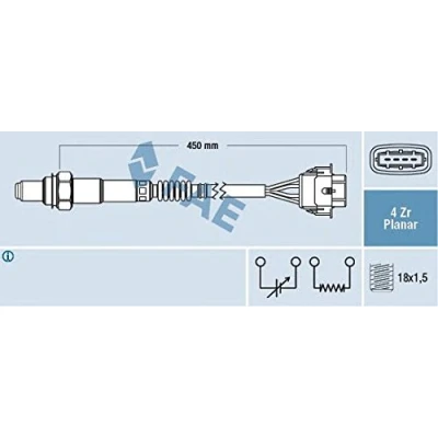 Image de FAE 77209 Sonde lambda devant le catalyseur de régulation OPEL: Corsa D 3/5 portes, Meriva A, Zafira SAAB: 9 3 Berline, Break