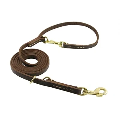 Image de DONGKER Laisse pour Chien,Laisse de Chiot en Cuir 2,4 M Réglable Mains Libres Chien Petite Taille,Moyenne et Grande,Course a Pied,Marche
