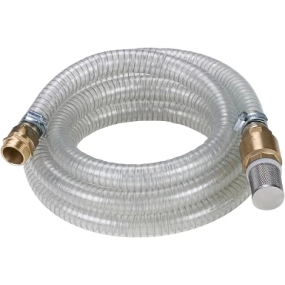 Image de Einhell Tuyau d&#039;aspiration translucide 4 mètres avec embout laiton