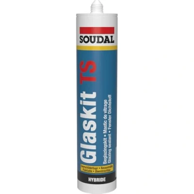 Image de Glaskit TS Mastic polymère hybride recouvrable Soudal Cartouche de 290 ml RAL 9001 Blanc crème