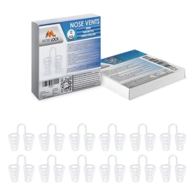 Image de Aérateur dilatateur de sinus nasal (Lot 12 Moyen) Aérateurs en cône dur Une solution simple pour les ronfleurs du nez Dispositif réduction des ronflements réutilisable di à Mobi Lock