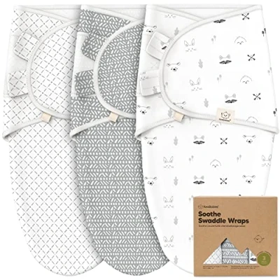 Image de KeaBabies Sacs de Sommeil Bio pour bébé 3 Paquets Langes Nouveau né 0 6 Mois Sac Ergonomique Lange Couchage (Nordic, L)