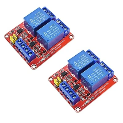 Image de PENGLIN Module avec optocoupleur, haut ou bas niveau gâchette carte d’extension pour raspberry pi Arduino (2PCS 12V Relais 2 canaux)