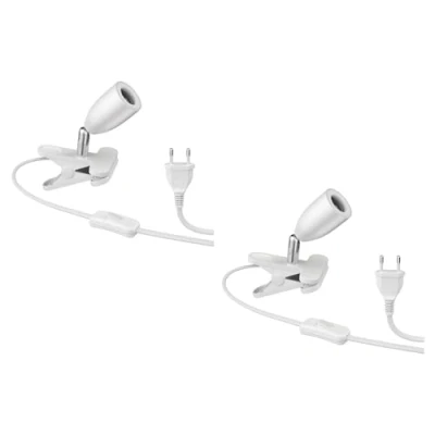 Image de ledscom.de 2 pièces lampe à pince LIK, blanc mat, 1x E27 max. 60W