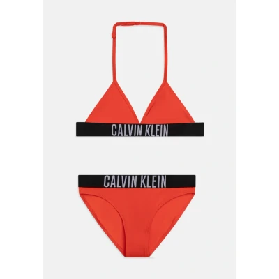 Image de Calvin Klein Swimwear Triangle Bikini pour enfants, Taille: 8 10a, Flaming chili