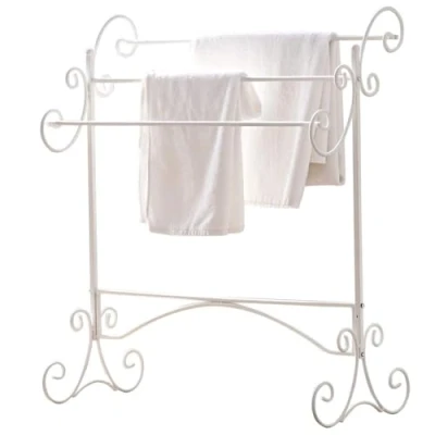 Image de Loberon Support à Serviettes Duclair Fer H/L/P env. 84 71 33 cm Blanc