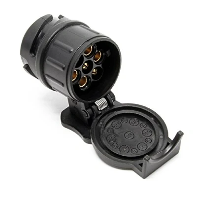 Image de WilTec Adaptateur Prise remorque 13 vers 7 Broches 12 V 50 A pour Feux Stop Plaque Immatriculation Clignotant Éclairage Sécurité routière de véhicules