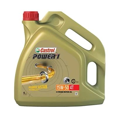 Image de Castrol POWER1 4T 15W 50, Huile Deux Roues Moteur 4 temps, 4L