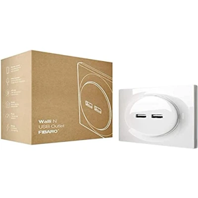 Image de FIBARO Walli N USB Outlet / Double Prise Murale USB, FGWU 021
