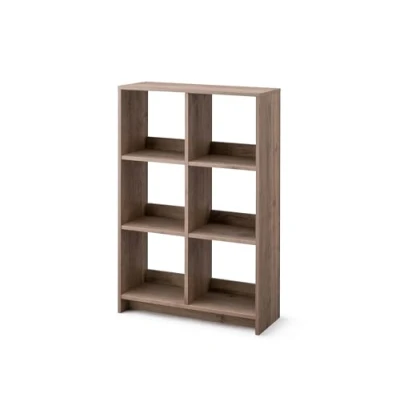 Image de Iris Ohyama, Meuble de rangement ouvert, Bibliothèque, Étagère 6 casiers, Grande capacité, horizontale &amp; verticale, Bureau, Chambre, Salon Wood Open Shelf WOS Marron Cendré
