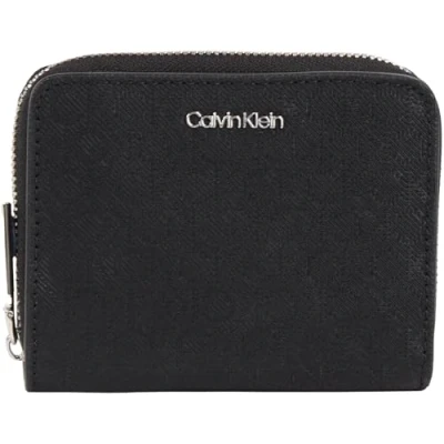 Image de Calvin Klein Medium ZIP Around MONO Portefeuille, Femme, Taille: One Size, Black