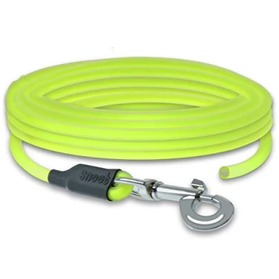 Image de 10m de Laisse Ronde, à Pister, Jaune Fluo, Chien, d&#039;entraînement, très Solide, résistante la saleté et l&#039;eau